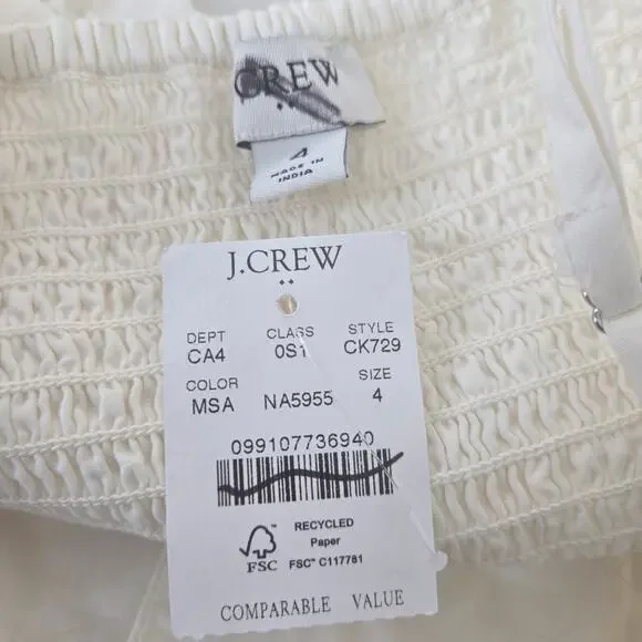 J. Crew Factory Scallop-Trim Button-Front Midi Dress Size 4 NWT - Picture 5 of 8